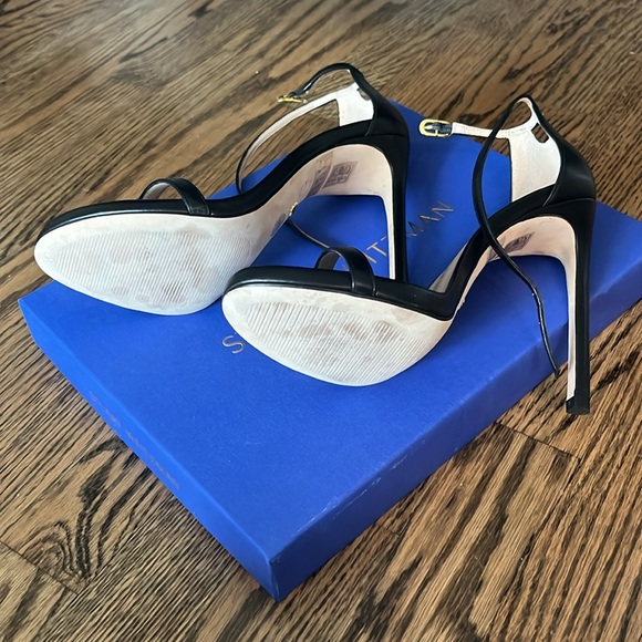 Stuart Weitzman “NudistSong” Black Leather Sandals main image 4